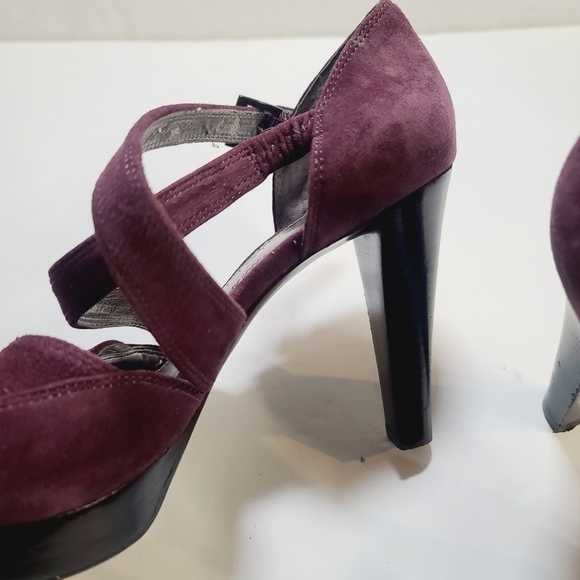 Marc Fisher Suzy Purple Strappy Mary Jane Pump High Heel 6 1/2 - Picture 9 of 16